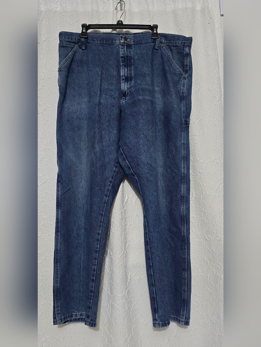 Wrangler Carpenter Jeans Mens Size 40x32 Blue Utility Workwear Denim 94LSWVD